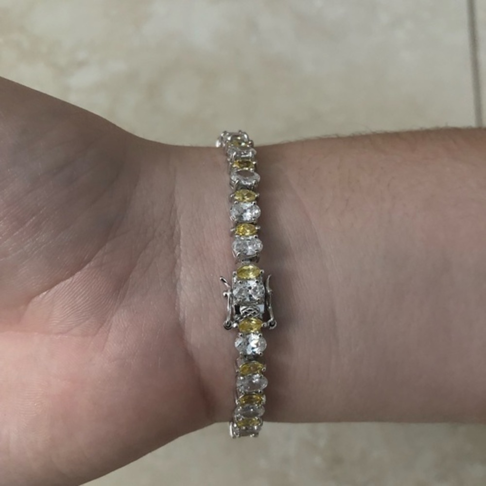 Cubic zirconia clear and yellow stone Bracelett - Picture 4 of 6